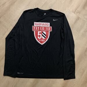 Nike Legend Tee T-Shirt Men's Medium Harvard University Title IX 50 Years Black